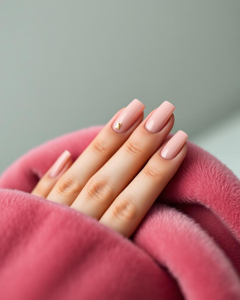 Nude pink manicure