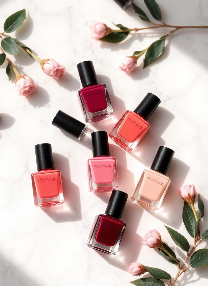 Nail polish flat lay